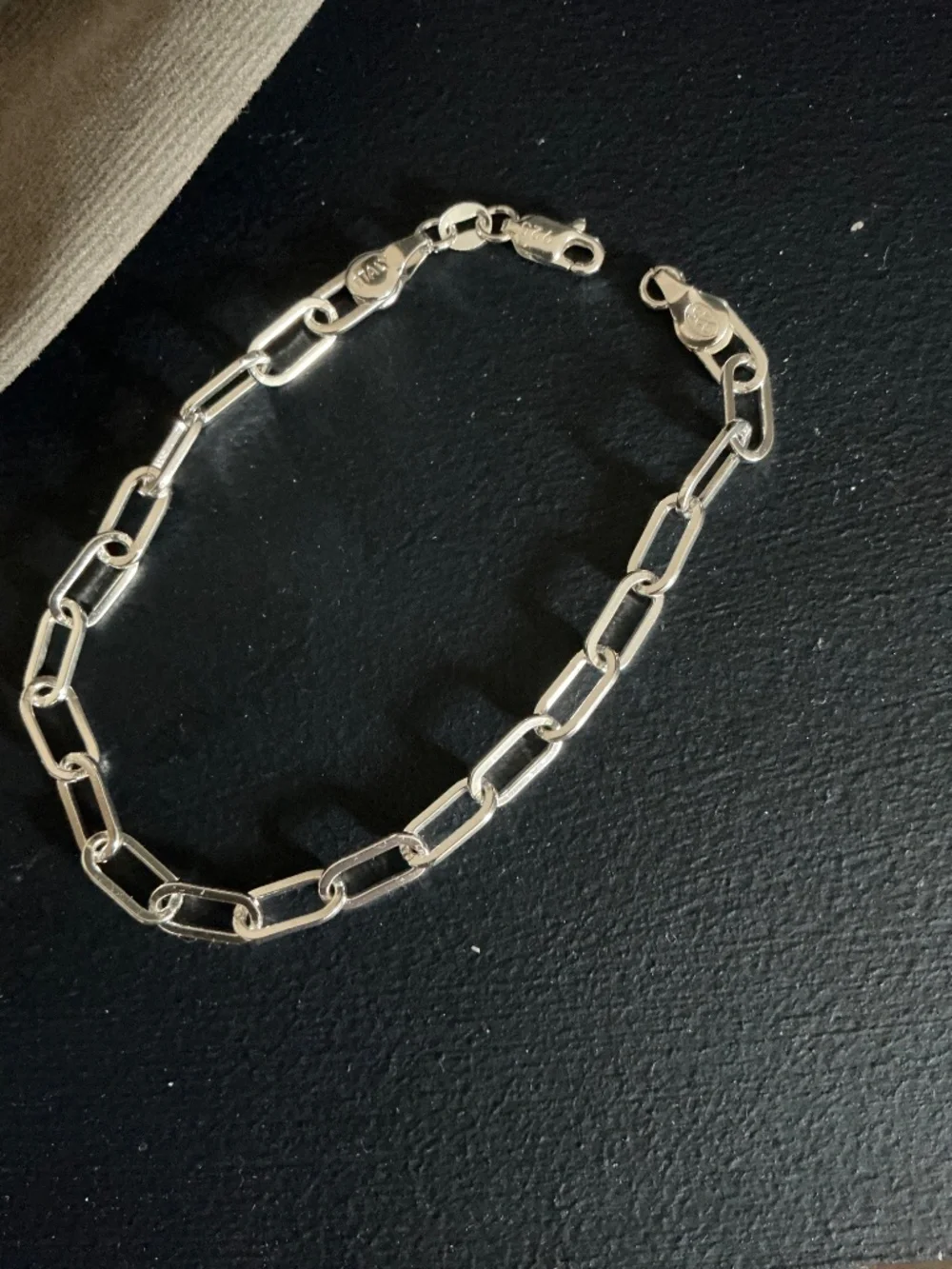 8 inch 925 silver paper clip bracelet - Picture 2 of 3